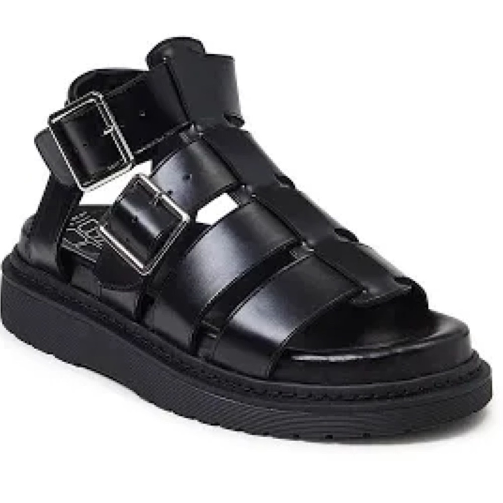 Y2K No Boundaries Fisherman Black Dual Buckle Platform Retro Festival Sandals 7